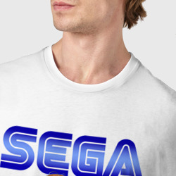 Футболка с принтом Sega - Jim для мужчины, вид на модели спереди №4. Цвет основы: белый