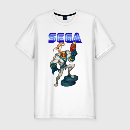 Мужская футболка хлопок Slim Sega - Jim, цвет белый