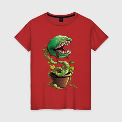 Женская футболка хлопок Plant - Piranha