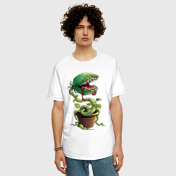 Мужская футболка хлопок Oversize Plant - Piranha  - фото 2