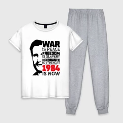 Женская пижама с белой футболкой хлопок Джордж Оруэлл 1984