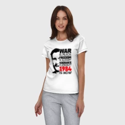 Женская пижама с белой футболкой хлопок Джордж Оруэлл 1984 - фото 2