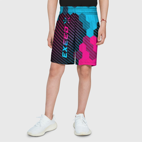 Детские спортивные шорты 3D Exeed Neon Gradient - FS, цвет 3D печать - фото 4