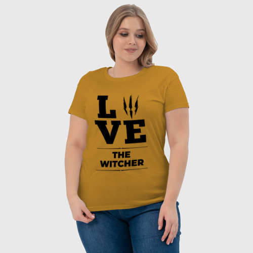 Женская футболка хлопок с принтом The Witcher Love Classic, фото #4