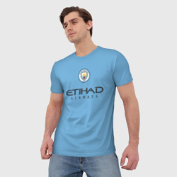 Мужская футболка 3D Erling Haaland Manchester Сity Эрлинг Холанд Манчестер Сити - фото 2
