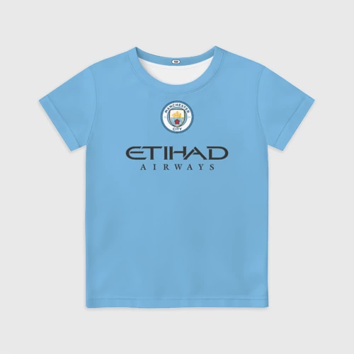 Детская футболка 3D с принтом Erling Haaland Manchester Сity Эрлинг Холанд Манчестер Сити, вид спереди #2