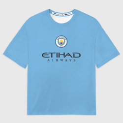 Мужская футболка oversize 3D Erling Haaland Manchester Сity Эрлинг Холанд Манчестер Сити