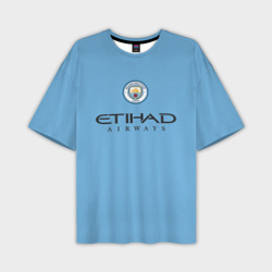 Мужская футболка oversize 3D Erling Haaland Manchester Сity Эрлинг Холанд Манчестер Сити