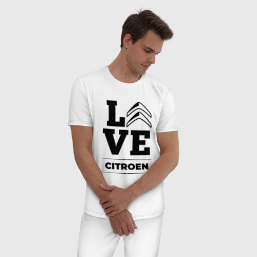 Мужская пижама хлопок Citroen Love Classic, цвет белый - фото 3