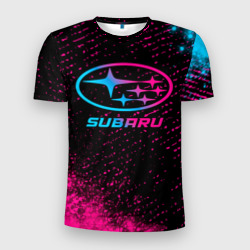 Мужская футболка 3D Slim Subaru Neon Gradient FS