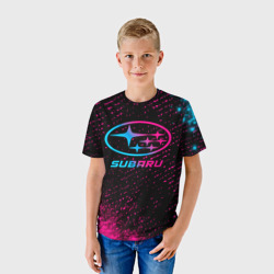 Детская футболка 3D Subaru Neon Gradient FS - фото 2