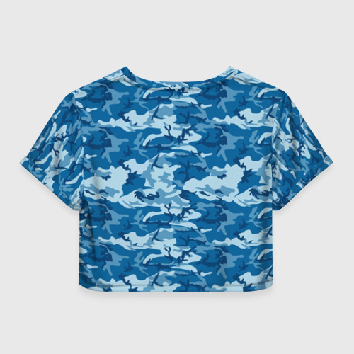 Женская футболка Crop-top 3D Камуфляж морской, цвет 3D печать - фото 2