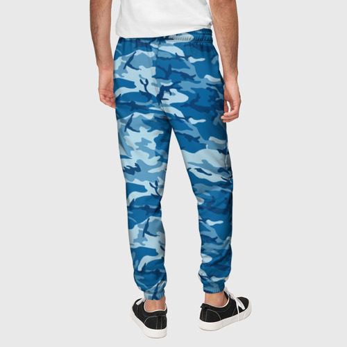 Мужские брюки 3D с принтом Камуфляж морской, вид сзади #2