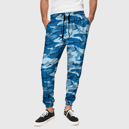 Мужские брюки 3D с принтом Камуфляж морской, вид сбоку #3