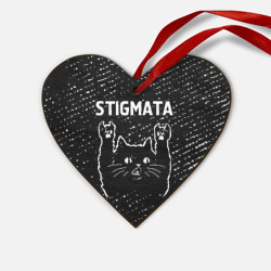 Деревянная игрушка Сердце Группа Stigmata и Рок Кот