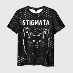 Мужская футболка 3D Группа Stigmata и Рок Кот