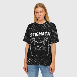 Женская футболка oversize 3D Группа Stigmata и Рок Кот - фото 2