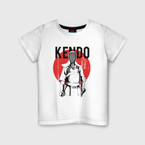 Детская футболка хлопок с принтом Kendo, вид спереди #2