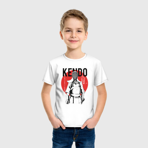 Детская футболка хлопок с принтом Kendo, фото на моделе #1