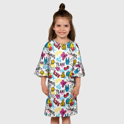 Детское платье 3D Граффити рожицы - фото 2