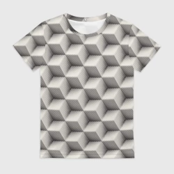 Женская футболка 3D 3D Куб Оптическая иллюзия Cube