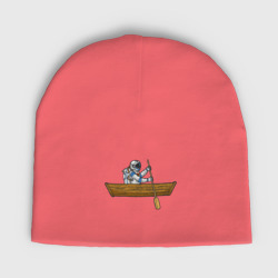 Детская шапка демисезонная Космонавт в лодке