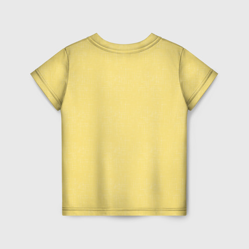 Детская футболка 3D с принтом Текстурированный лимонно-желтый однотонный, вид сзади #1