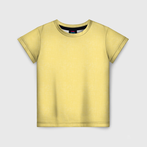 Детская футболка 3D с принтом Текстурированный лимонно-желтый однотонный, вид спереди #2