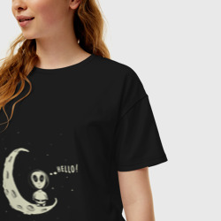 Женская футболка хлопок Oversize Hello Moon - фото 2