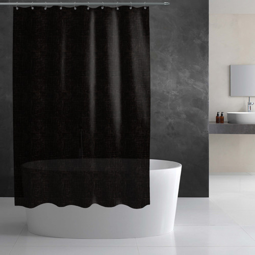 Штора 3D для ванной Текстурированный угольно-черный - фото 2