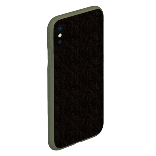 Чехол для iPhone XS Max матовый Текстурированный угольно-черный, цвет темно-зеленый - фото 3