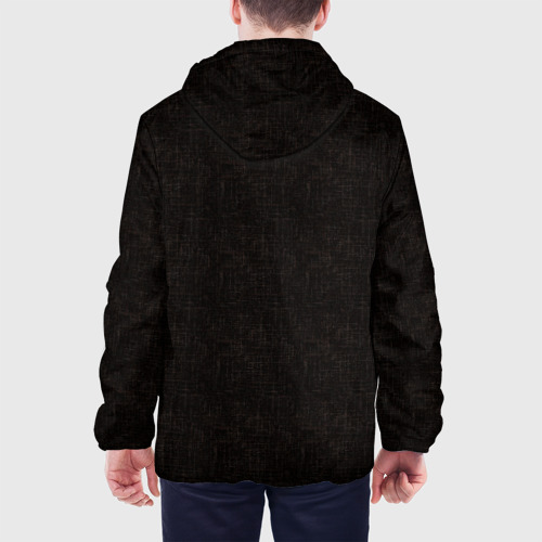 Мужская куртка 3D с принтом Текстурированный угольно-черный, вид сзади #2