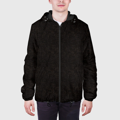 Мужская куртка 3D с принтом Текстурированный угольно-черный, вид сбоку #3