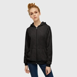 Женская толстовка 3D на молнии Текстурированный угольно-черный - фото 2