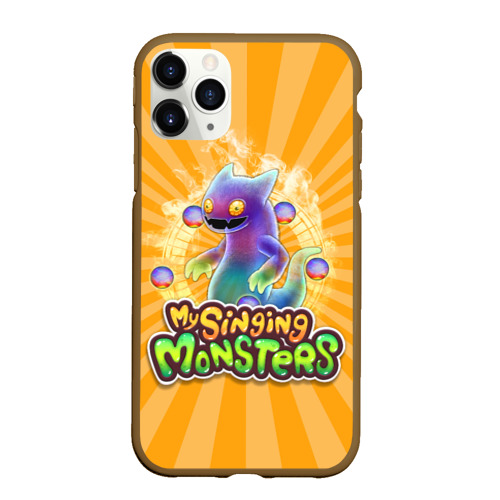 Чехол для iPhone 11 Pro Max матовый My Singing Monsters Вужас, цвет коричневый