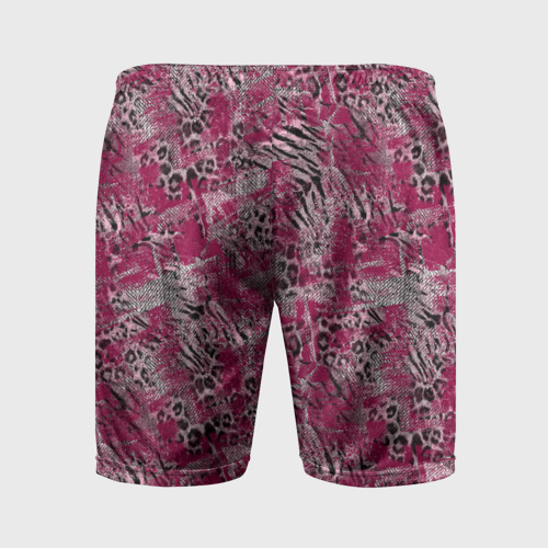 Мужские шорты спортивные Тигровый-леопардовый гранж, цвет 3D печать - фото 2