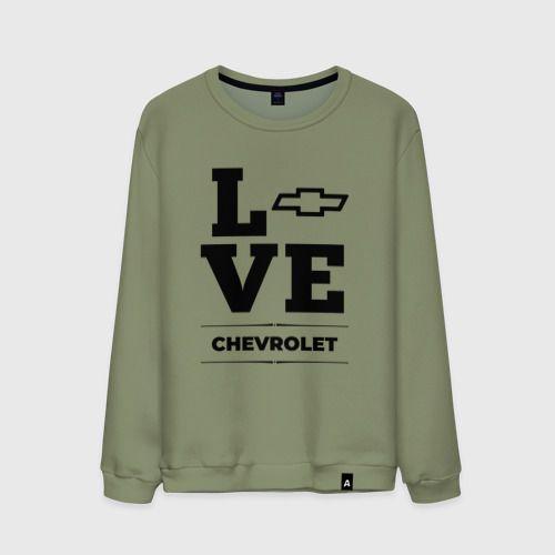 Мужской свитшот хлопок с принтом Chevrolet Love Classic, вид спереди #2