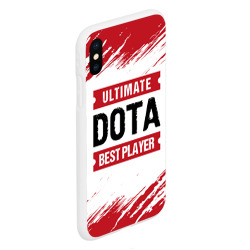 Чехол для iPhone XS Max матовый Dota: красные таблички Best Player и Ultimate - фото 2