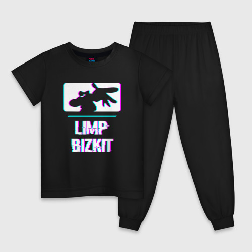 Детская пижама хлопок Limp Bizkit Glitch Rock, цвет черный