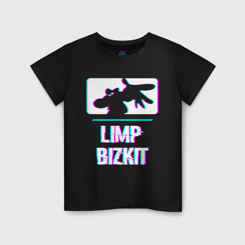 Светящаяся детская футболка Limp Bizkit Glitch Rock, цвет черный