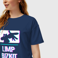 Женская футболка хлопок Oversize Limp Bizkit Glitch Rock - фото 2