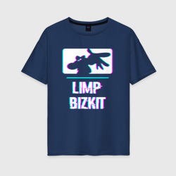Женская футболка хлопок Oversize Limp Bizkit Glitch Rock