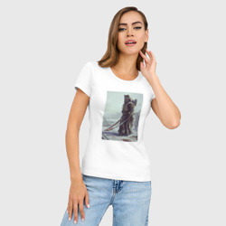 Женская футболка хлопок Slim Берсерк с шашками в руках - фото 2