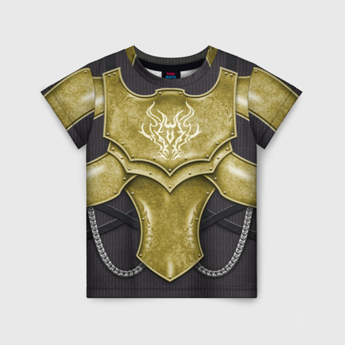 Детская футболка 3D Доспех рыцаря Золотого дракона, цвет 3D печать