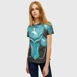 Женская футболка 3D Доспех рыцаря Единорога - фото 2