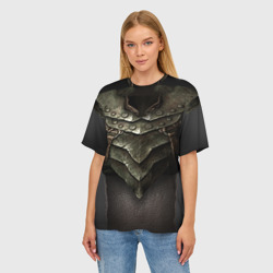 Женская футболка oversize 3D Орочья броня из skyrim - фото 2