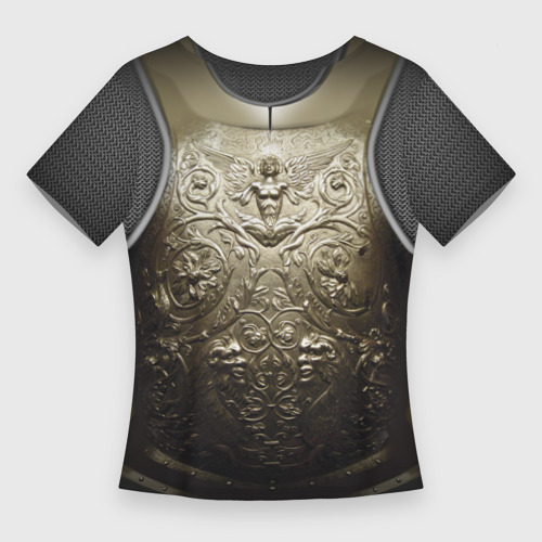 Женская футболка 3D Slim Доспех святого рыцаря, цвет 3D печать - фото 2