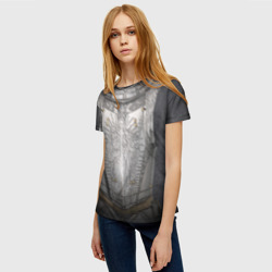 Женская футболка 3D Броня серебряного рыцаря - фото 2