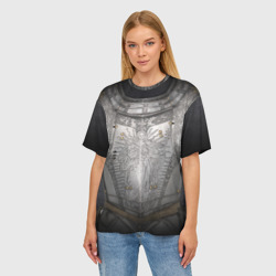 Женская футболка oversize 3D Броня серебряного рыцаря - фото 2