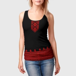 Женская майка 3D Черная славянская рубаха вышиванка - фото 2